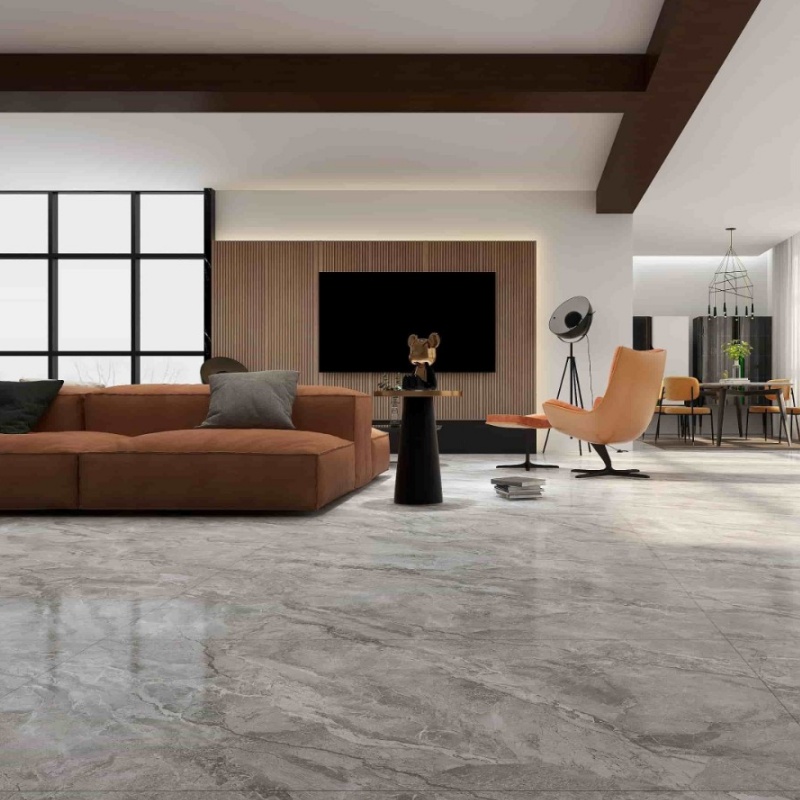 600*600mm Polished Glazed Gilded Porcelain Tiles Bright Light and Soft Light in Natural Marble Look Porcelain Floor Tile