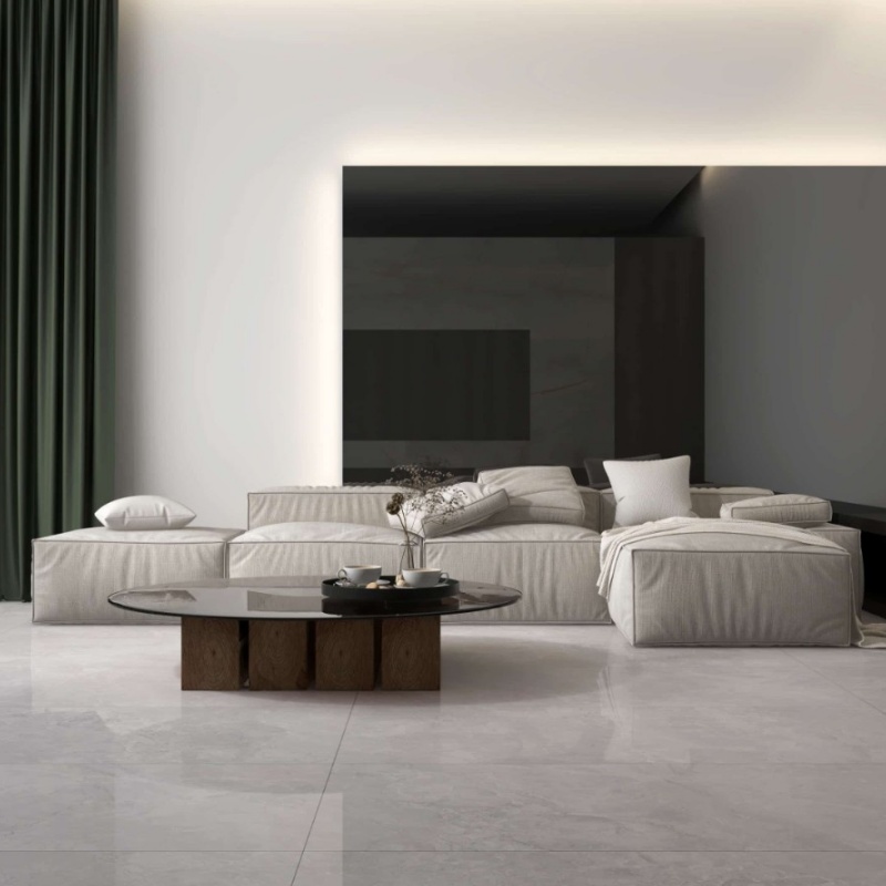 Chic Polished 60X60 Floor Tile Glossy Look for Interior Spaces