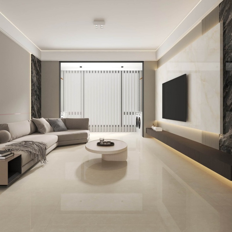 Super Grey Marble Porcelain Flooring Tile 600*600mm Polished Glazed Tile