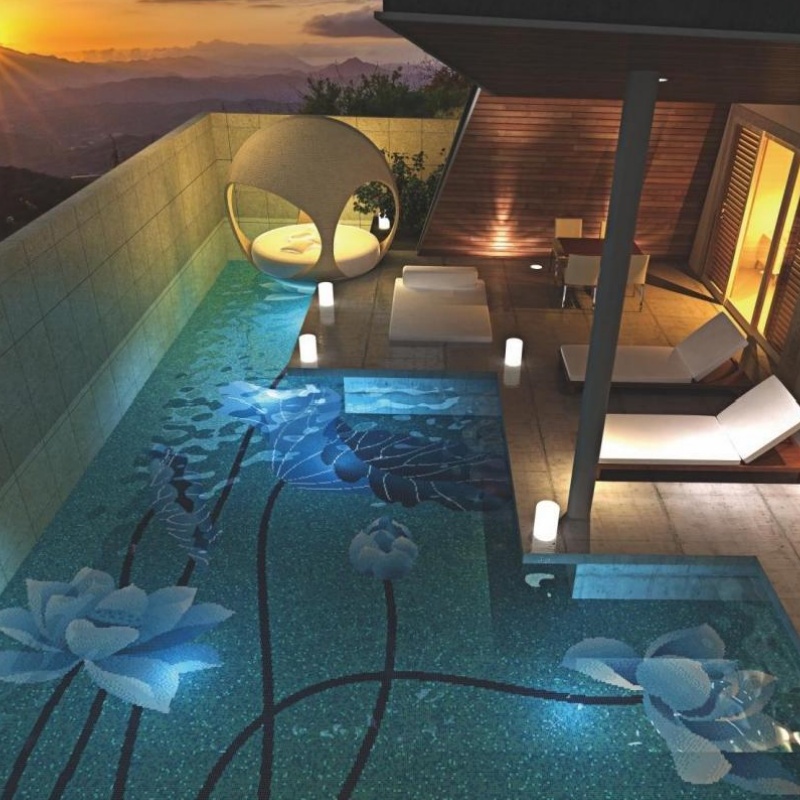 25*25mm New Material Ceramic mosaic Tiles for Swimming Pool Tiles Bathroom Tiles