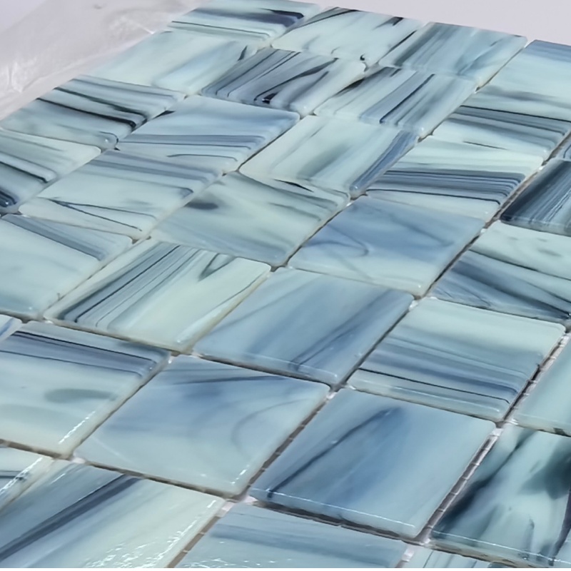 25X25mm New Design Water Ripple Mosaic Tiles Swimming Pool Tiles