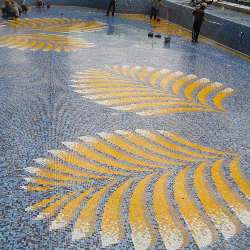 Hot Melt Glass Mosaic Tile for Decoration, Kitchen, Bathroom and Swimming Pool