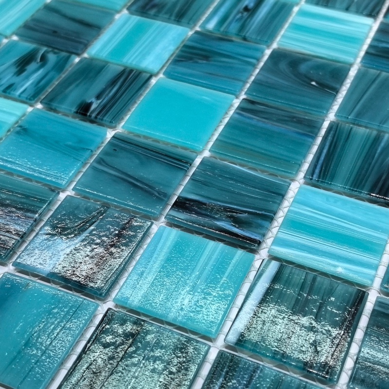 25X25mm New Design Mojito Green Swimming Pool Ceramic Mosaic Tiles Family Pool Tiles
