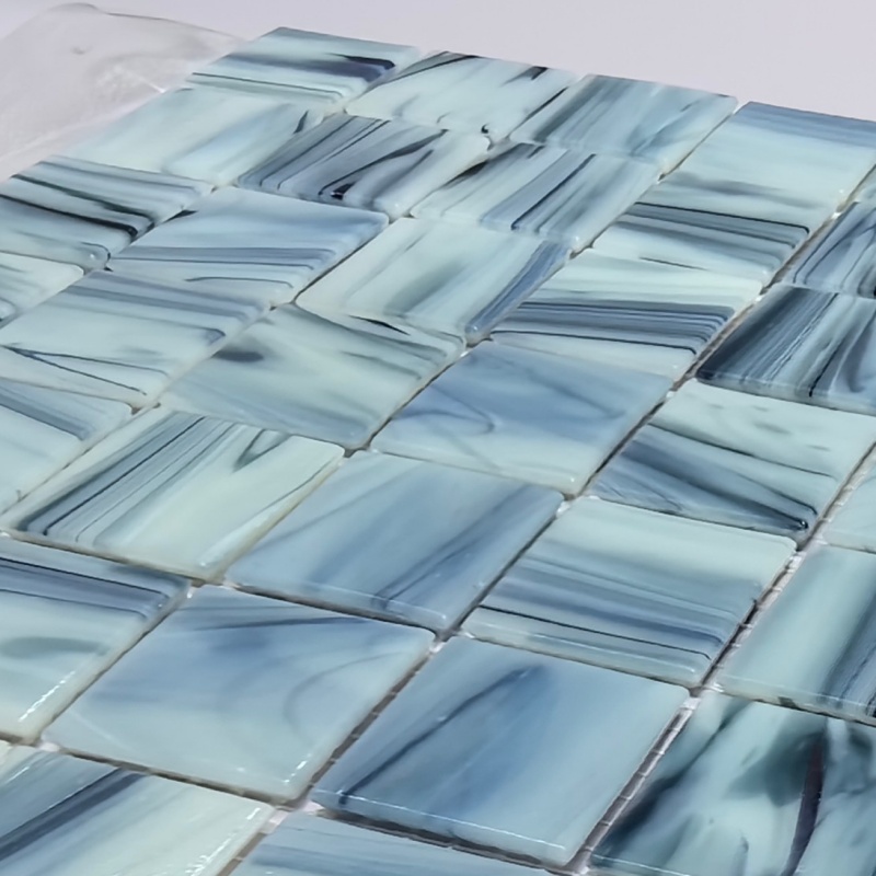 25X25mm New Design Water Ripple Mosaic Tiles Swimming Pool Tiles