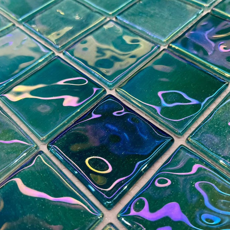 Square Crystal Pool Mosaic Cheap Green Glass Mosaic for Swimming Pool Tile