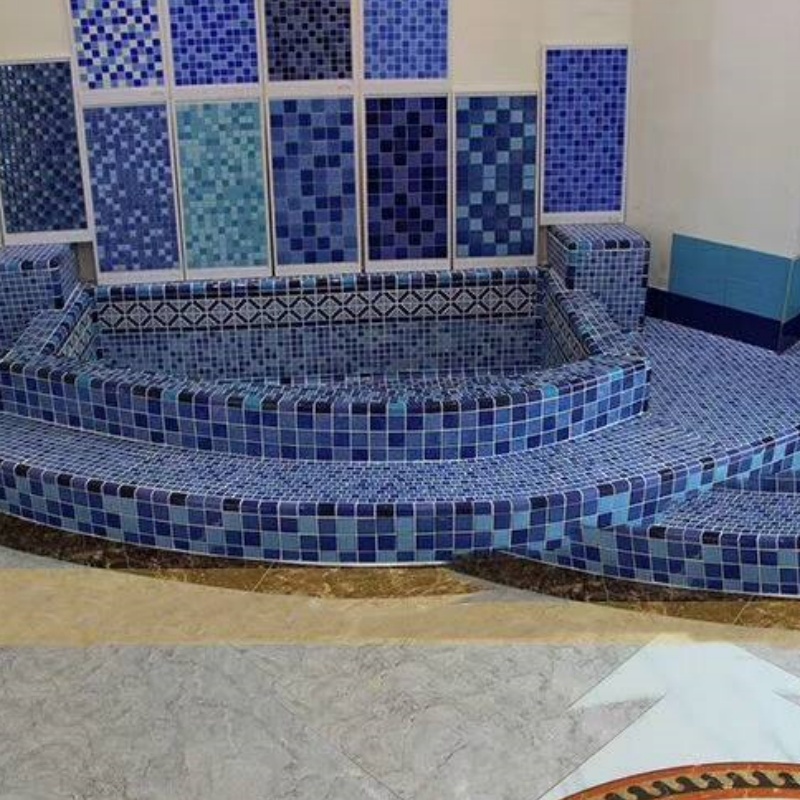 Wholesale China Factory Price Ceramic Blue Square Swimming Pool Mosaic Tiles for Sale