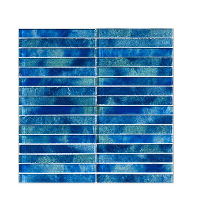 Foshan Blue Swimming Pool Tile Glass Mosaic