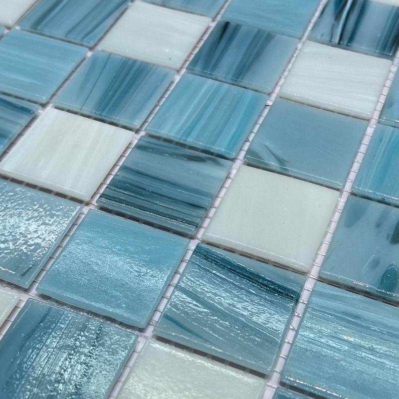 25X25mm New Design Mojito Green Swimming Pool Ceramic Mosaic Tiles Family Pool Tiles