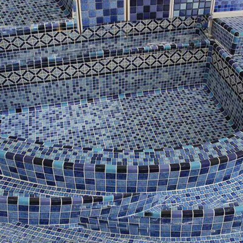 Wholesale China Factory Price Ceramic Blue Square Swimming Pool Mosaic Tiles for Sale