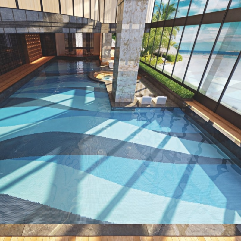 Hot Sales 302*302mm Square Cobalt Blue Ceramics Mosaic Tile for Swimming Pool