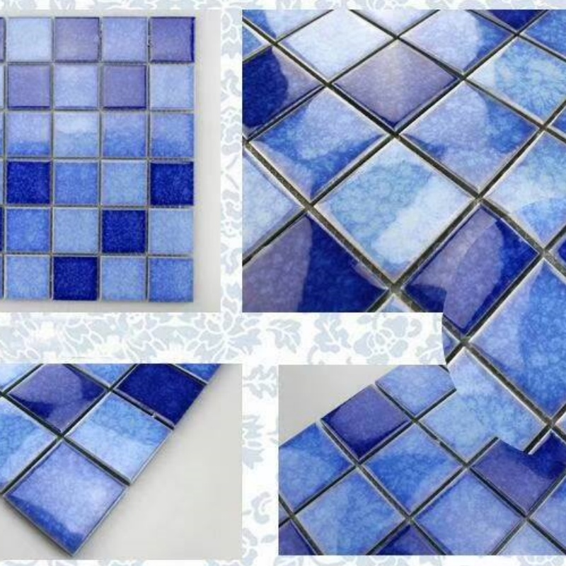 Wholesale China Factory Price Ceramic Blue Square Swimming Pool Mosaic Tiles for Sale