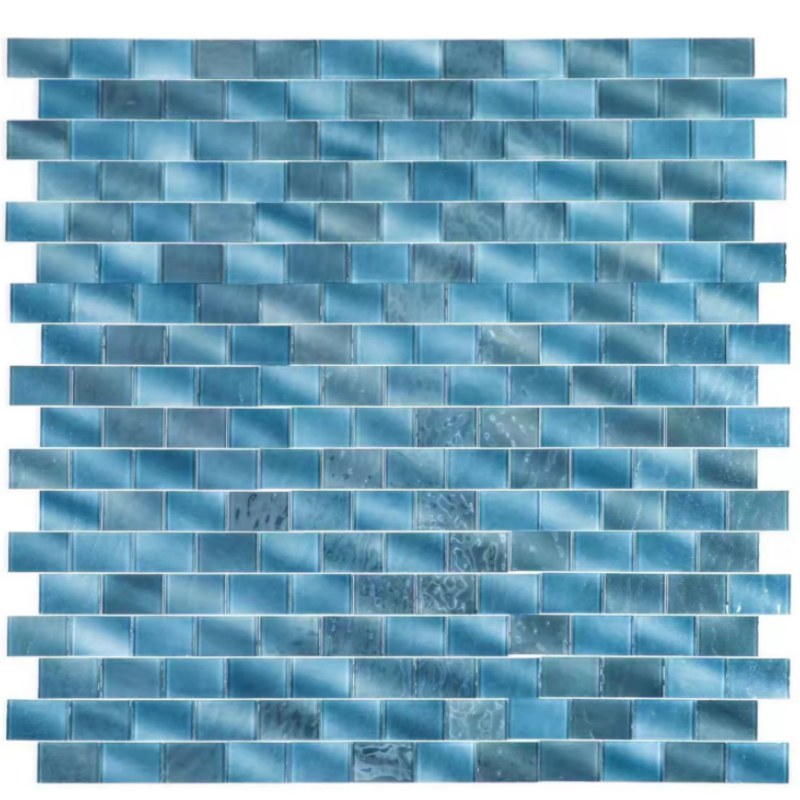 Foshan Blue Swimming Pool Tile Glass Mosaic