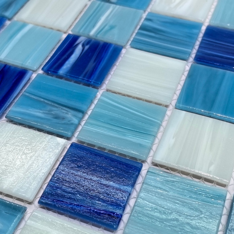 48X48mm New Designed Good Quality Hot Melt Glass Mosaic Decor Swimming Pool Tile