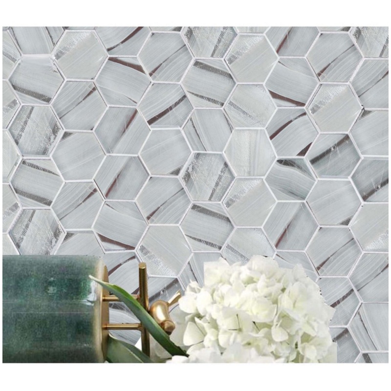 Green Strip Marble Mosaic Backsplash Kitchen Bathroom Wall Project Finger Kitkat Matte 3D Concave Strip Marble Mosaic Tile