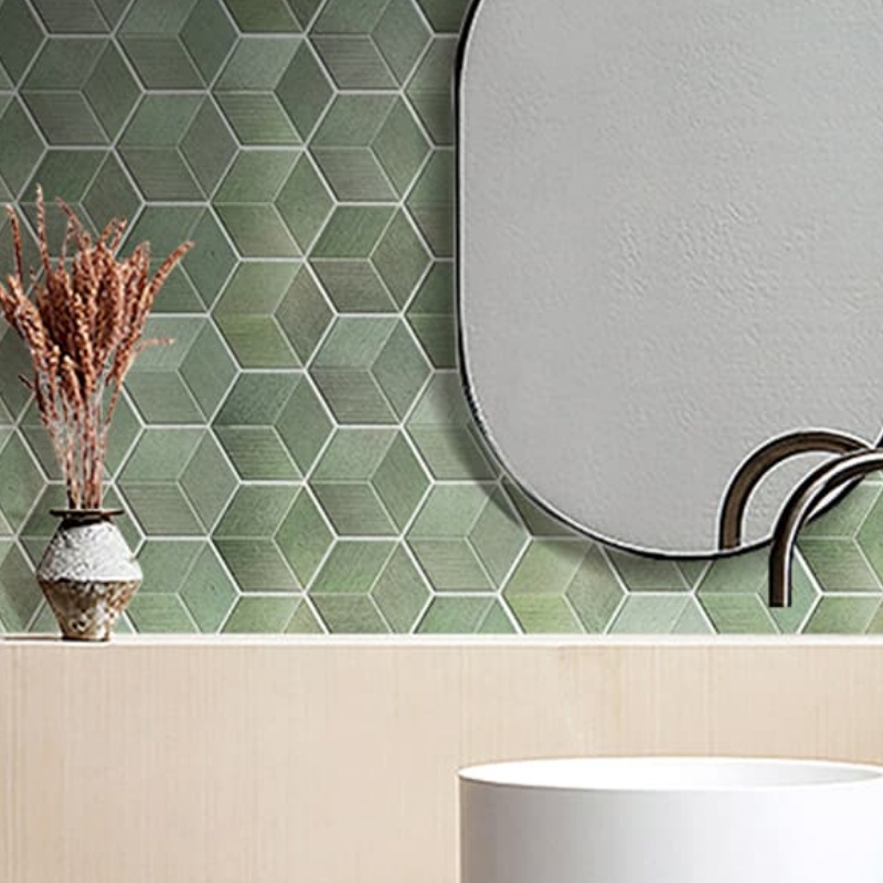 Stylish Blue and Grey Herringbone Mosaic Tile for Modern Spaces