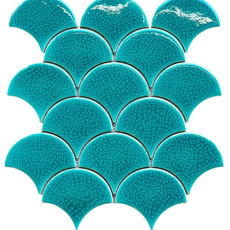 Popular Design Strip Antifouling Kitkat Porcelain Ceramics Green Mosaic Tile for Shower Kitchen Backsplash