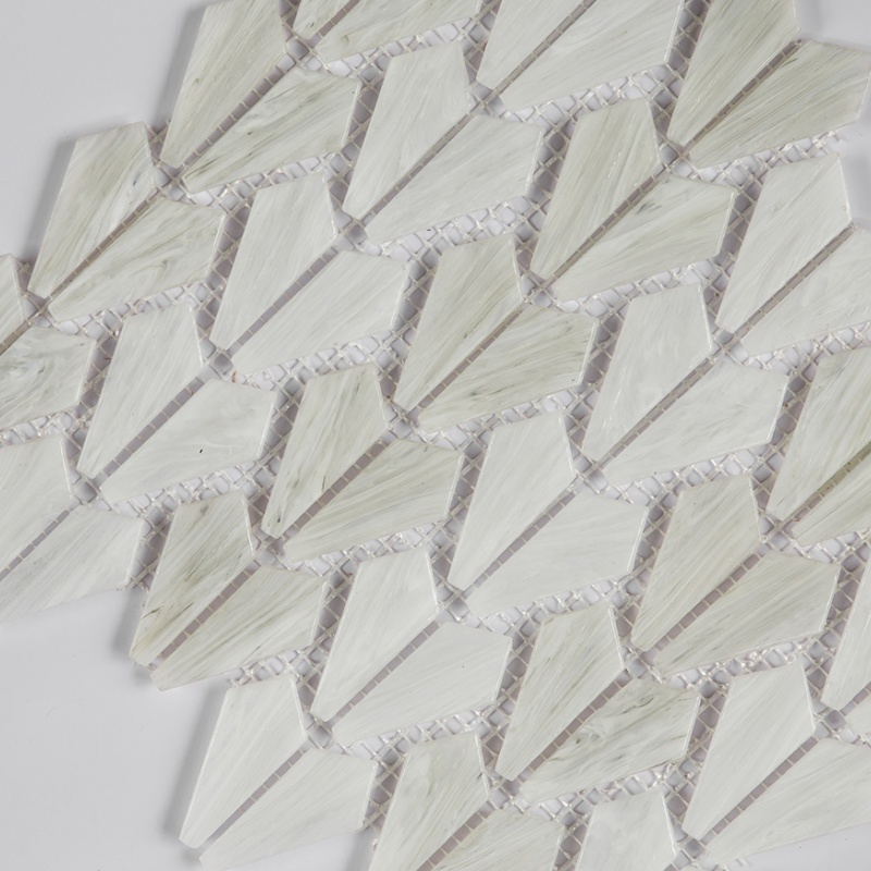 Luxurious Black Crystal Herringbone Mosaic Tile for Elegant Spaces