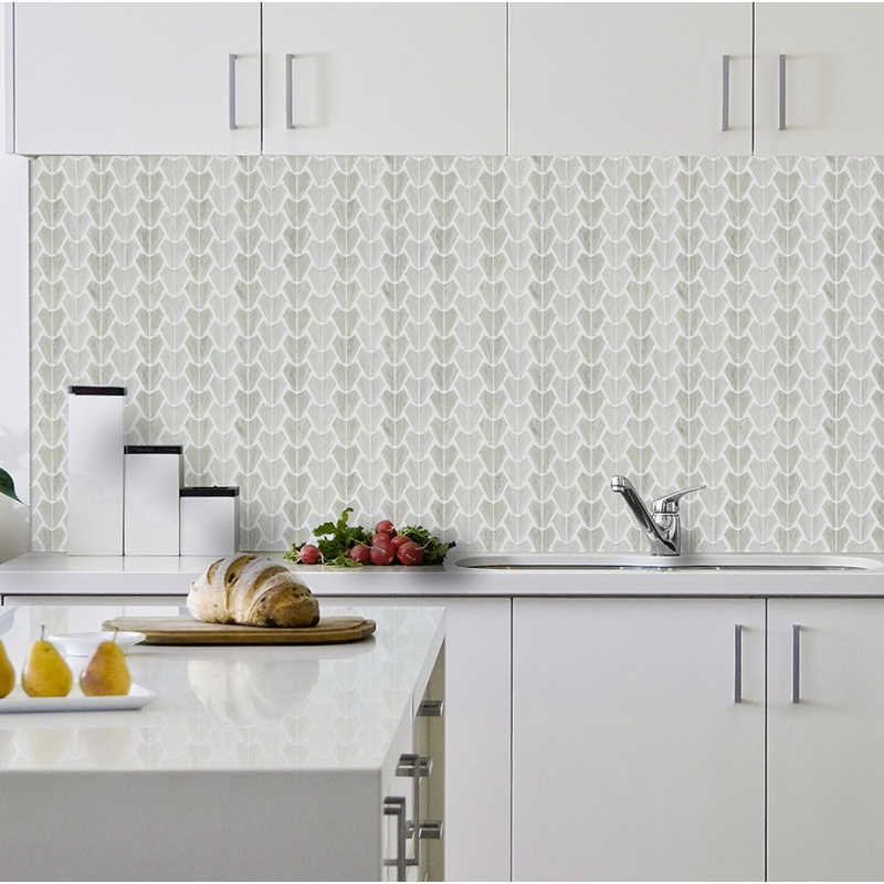 Green and Blue Triangle Crystal Glass Mosaic for Kitchen Bathroom Swimming Pool