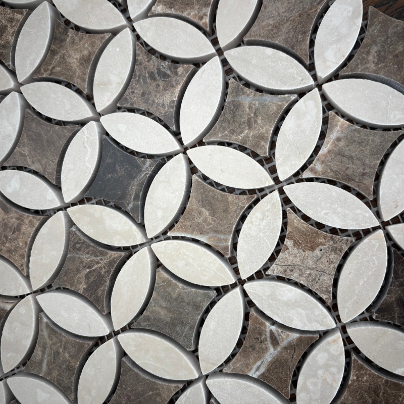 Traditional Style Black Marble Mosaic 25X25 Square Wall Tiles Parquet Glass Stone for Kitchen Bathroom Apartments