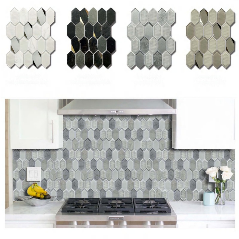 Modern Black Crystal Glass Mosaic Tiles for Kitchen Backsplash Hotels Shower Projects and Swimming Pool Use