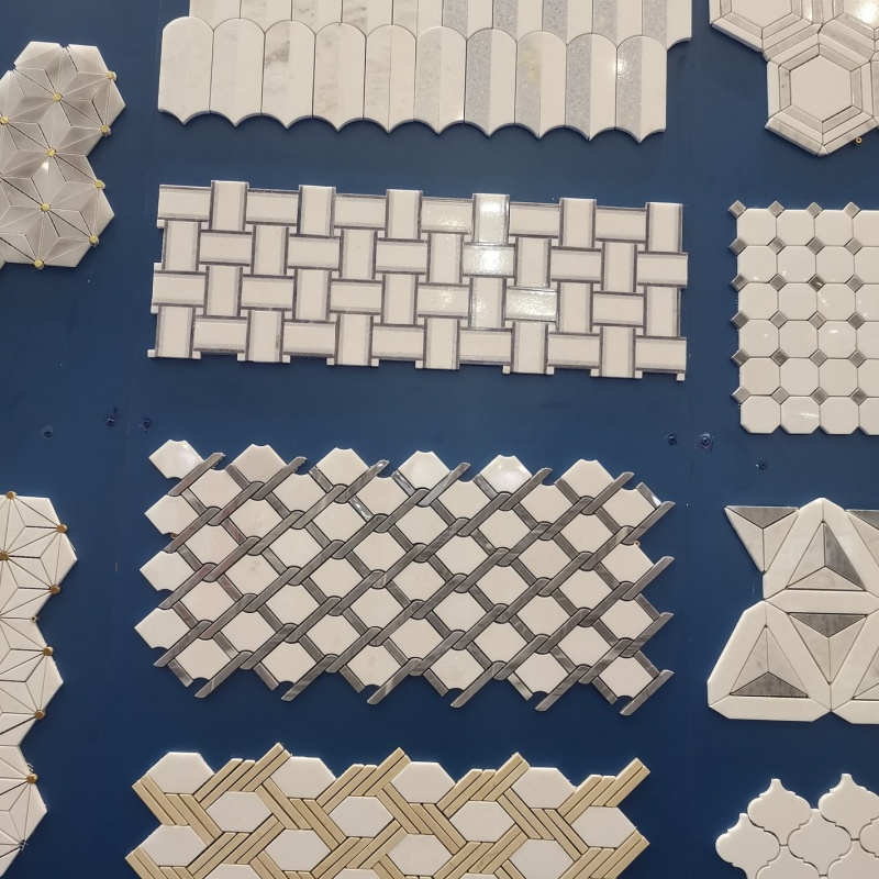 China Popular Flower Marble Mosaic Customized Carrara White Marble Stone Mosaic Tile Tunisia Marble Mosaic for Home Decoration
