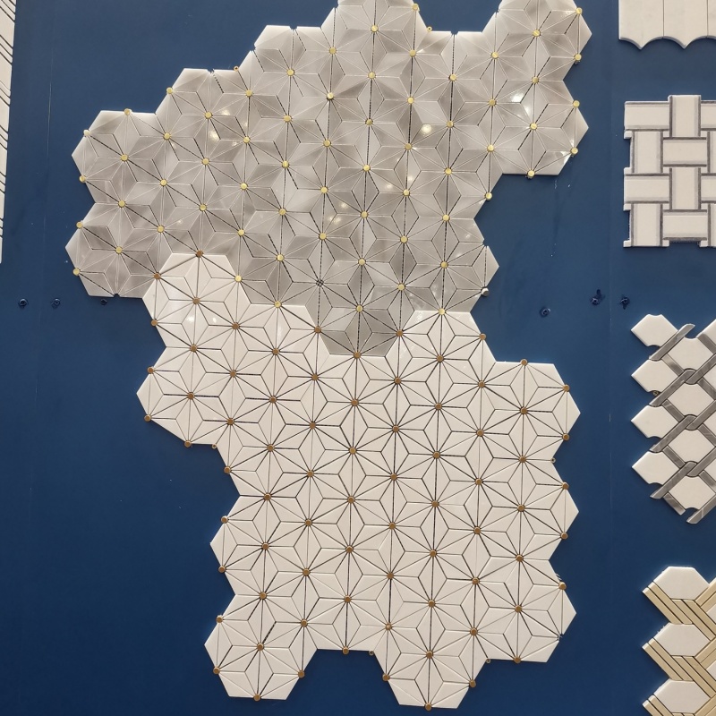 3D Arc Wall Marble Mosaic Concave Convex Mini Fluted Kitchen Bathroom Backsplash Stone Mosaic Wall Tiles