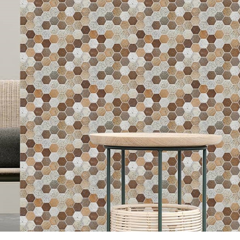 Custom Backsplash Kitchen 30X30 Gold and Carrara White Stone Brass Marble Mosaic Wall Tile