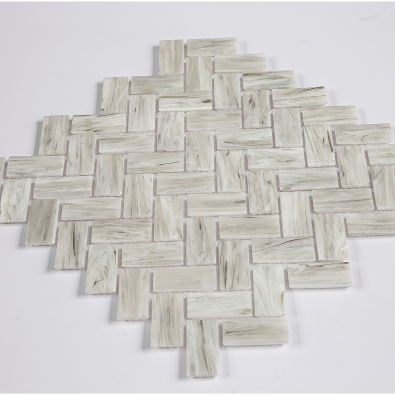 Elegant Green 3D Stained Glass Mosaic Tiles for Luxurious Bathrooms