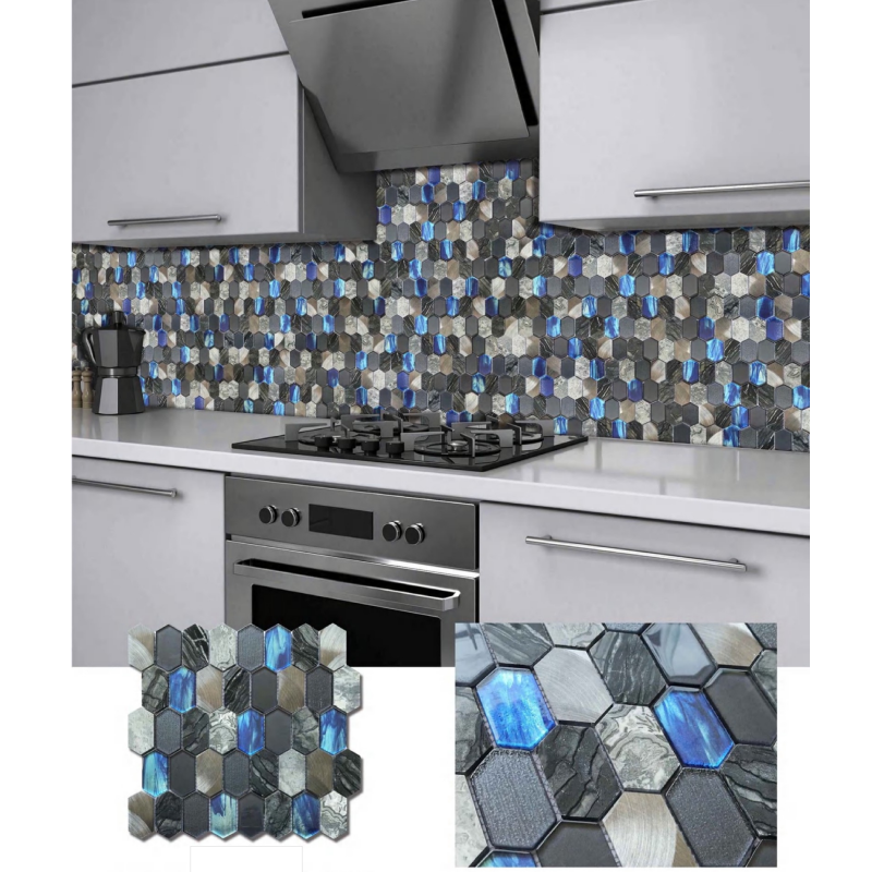 Stunning Iridescent Glass Mosaic Mirrors for Modern Kitchens