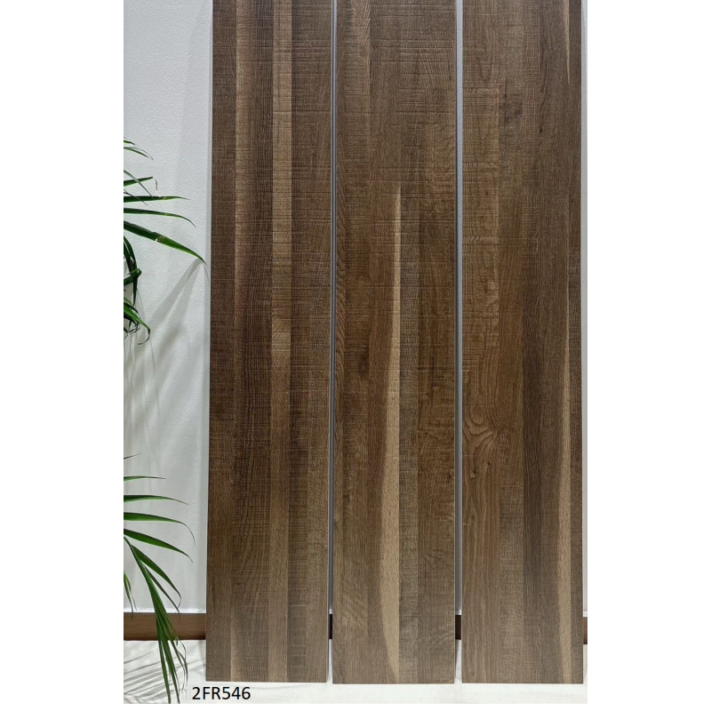 Bright White/Brown Wood Look Porcelain Tiles High Definition Light Color Wooden Grain Interior Floor Tiles
