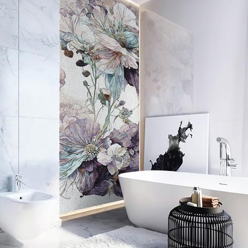Mural Wall Picture Handmade Art Glass Tile Mosaic Pattern