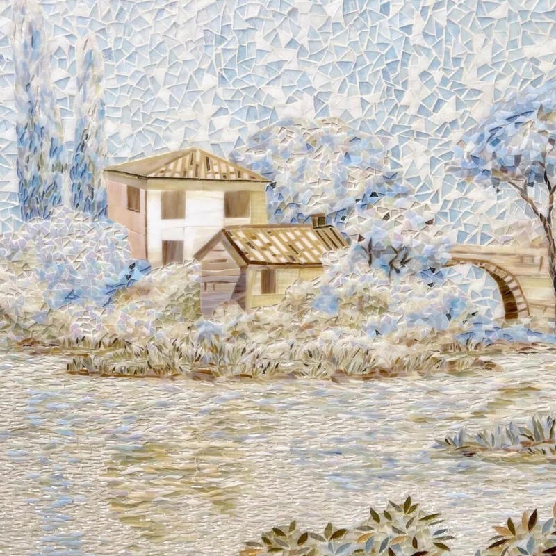 Mural Wall Picture Handmade Art Glass Tile Mosaic Pattern