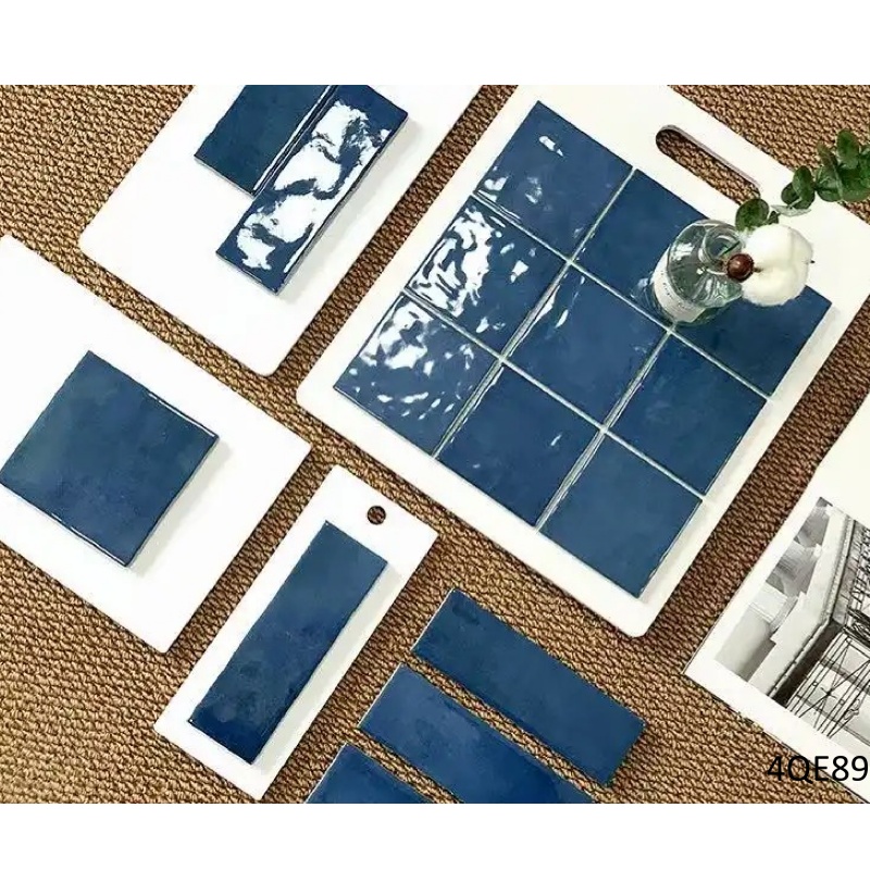 Ceramic Handmade Ocean Blue Wall Tiles 50X200