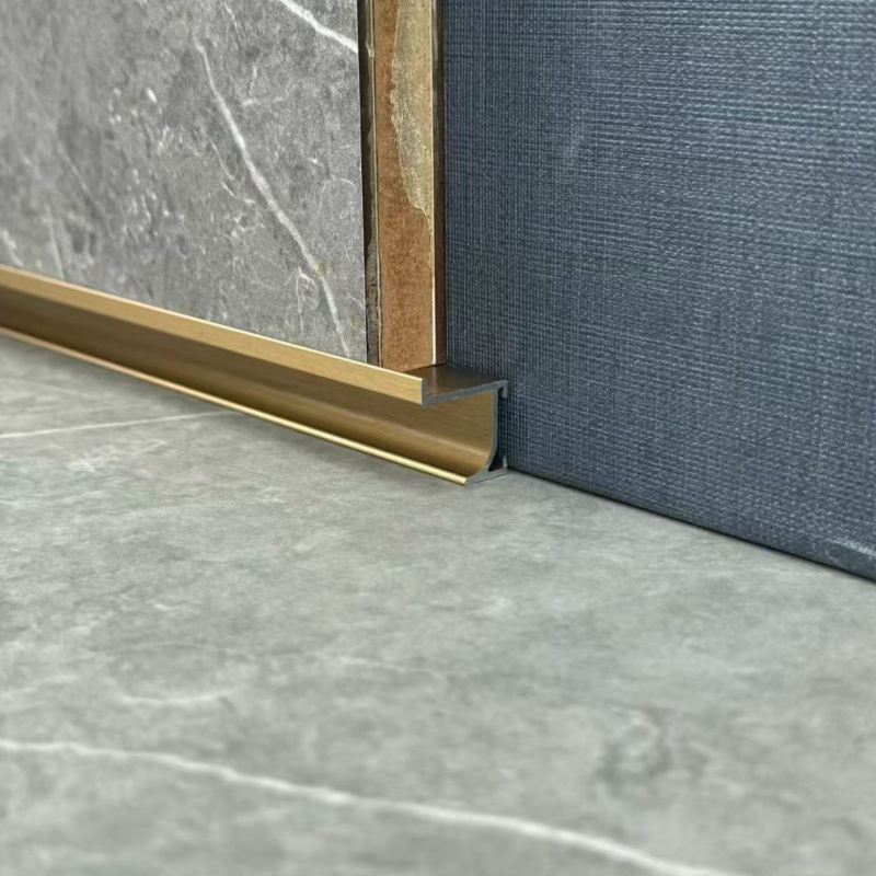 Kitchen Waterproof Profile Panel Flooring Tile Wall Aluminium Baseboard Skirting Board