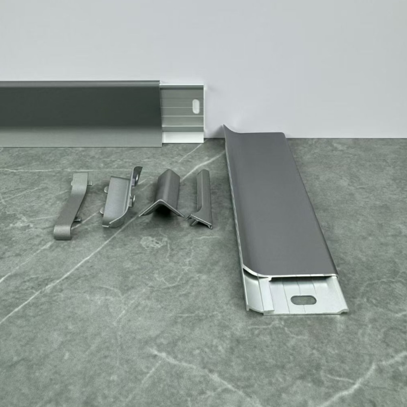 Wall Skirting Board Decorative Profiles Panel Step Bevel Floor Anodized Silver Gold Metal High-Quality Aluminum Tall Baseboard