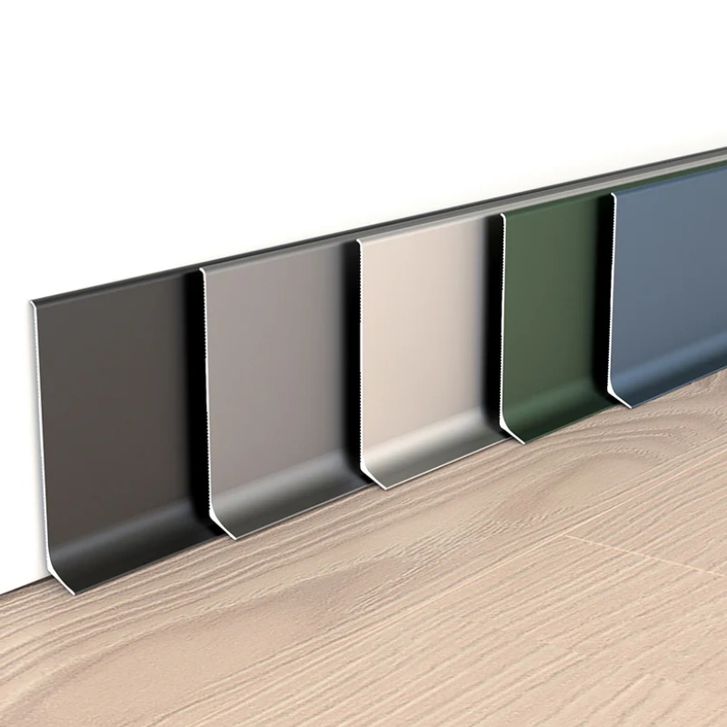 Hot Sale Aluminium Waterproof Rubber Accessories Metal Wall Molding Black Skirting Baseboards Floor with Accessories Light LED Profile Skirting