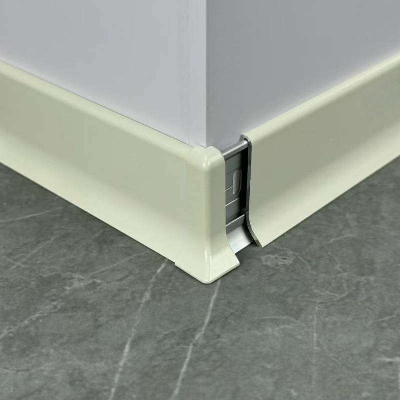 Aluminum Skirting Board with LED Light Nordic Anodize 80mm Black Silver