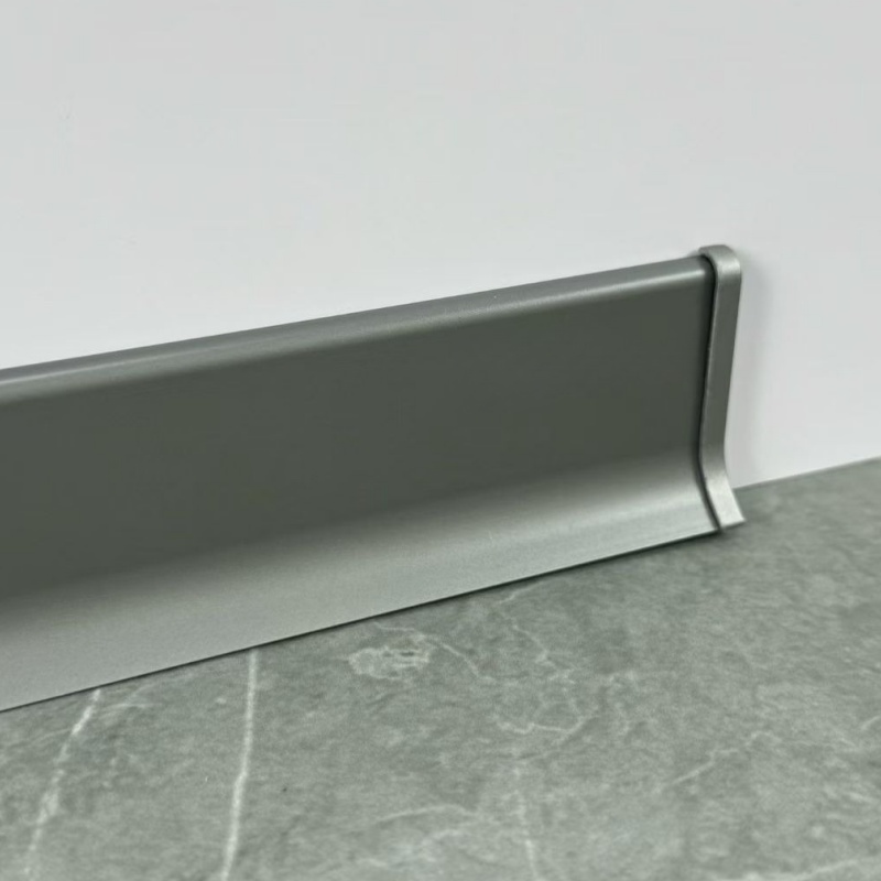 Aluminum Skirting Board 80mm Brush Silver Customized