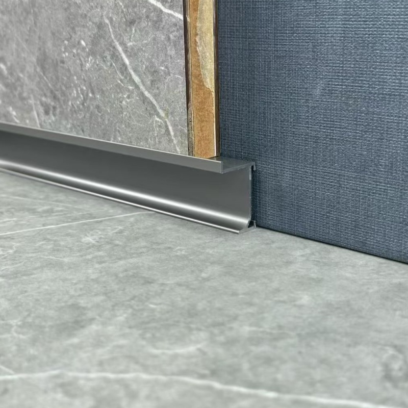 Beautiful Colors Baseboard Aluminium Profile Floor Corners High Cost-Performance Foot Flat in Stock Mothproof Metal Tile Trim Wall Skirting Board