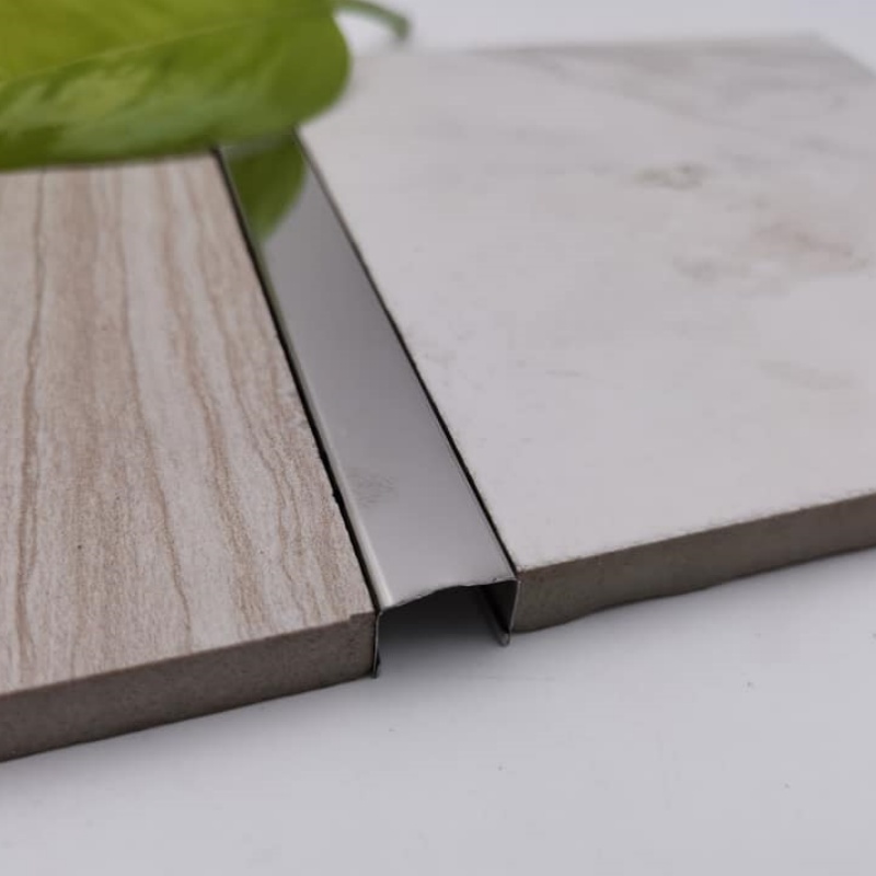 Custom Floor Stainless Steel T Shape Dividing Trimming Strip Profile Metal Tile Trim