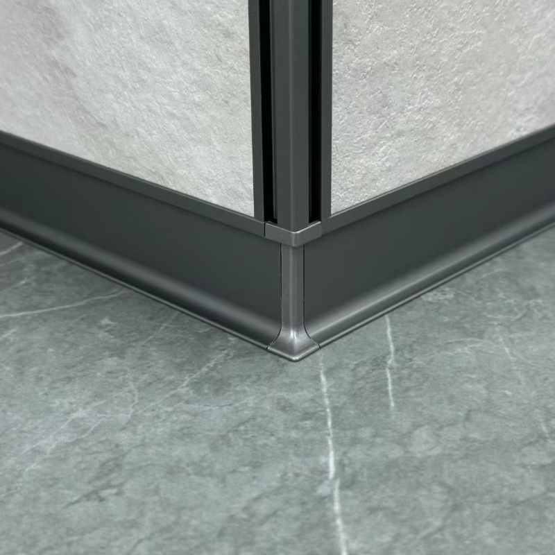 Baseboard Manufactured Metal Wall Moulding Black Aluminum Skirting Board for Home