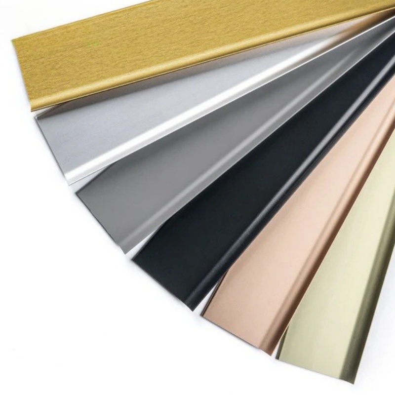 Wall Skirting Board Decorative Profiles Panel Step Bevel Floor Anodized Silver Gold Metal High-Quality Aluminum Tall Baseboard