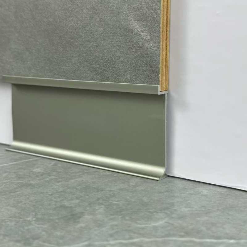 Aluminum Skirting Board with LED Light Nordic Anodize 80mm Black Silver