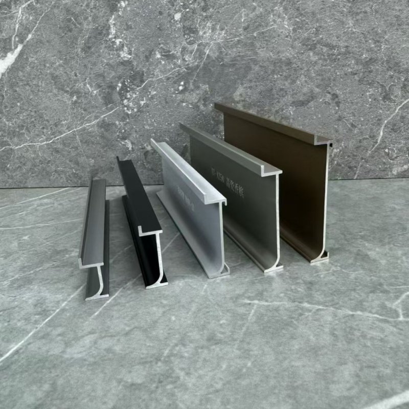 Aluminum Skirting Board with LED Light Nordic Anodize 80mm Black Silver