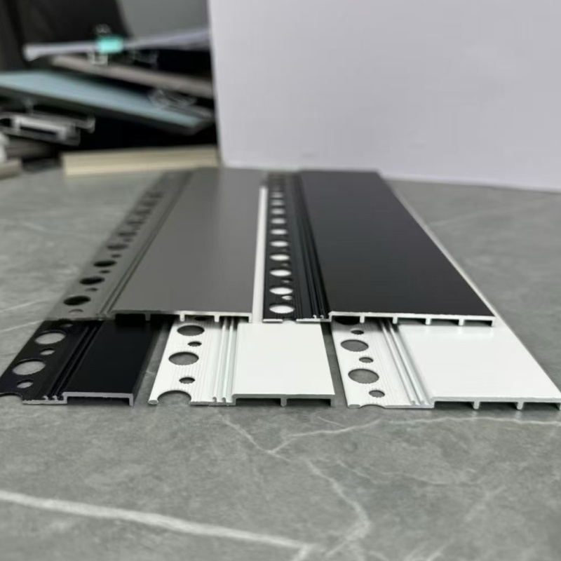 Wide Baseboard Trim Aluminum Profile 40mm 60mm 80mm Metal Bathroom Floor Flexible Wall Skirting Board for Kitchen