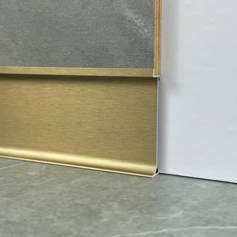 Metal Skirting Board Wall Protection Anodize Rose Gold Aluminum Baseboard