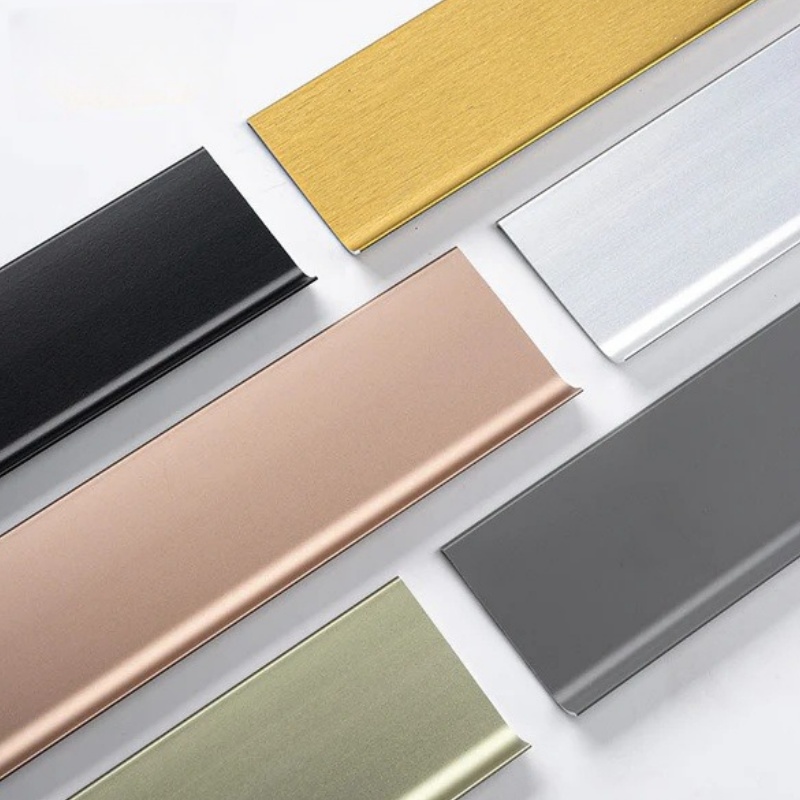 Metal Skirting Board Wall Protection Anodize Rose Gold Aluminum Baseboard