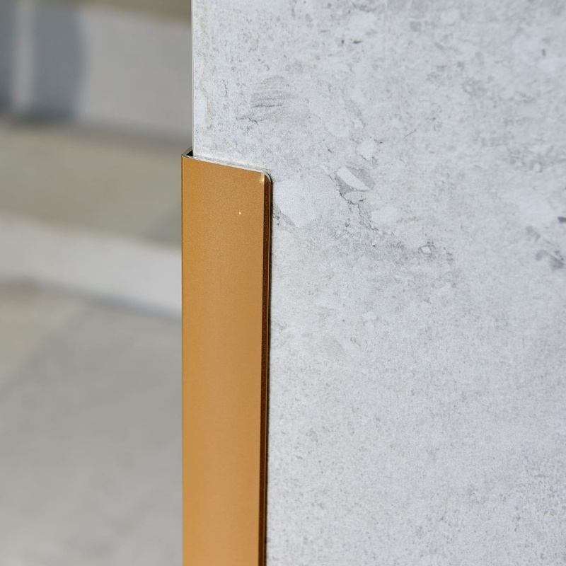 High Quality Special Supply F Shape Aluminium Extrusion Tiling Edge Metal Sunroom Shower Profiles Trim