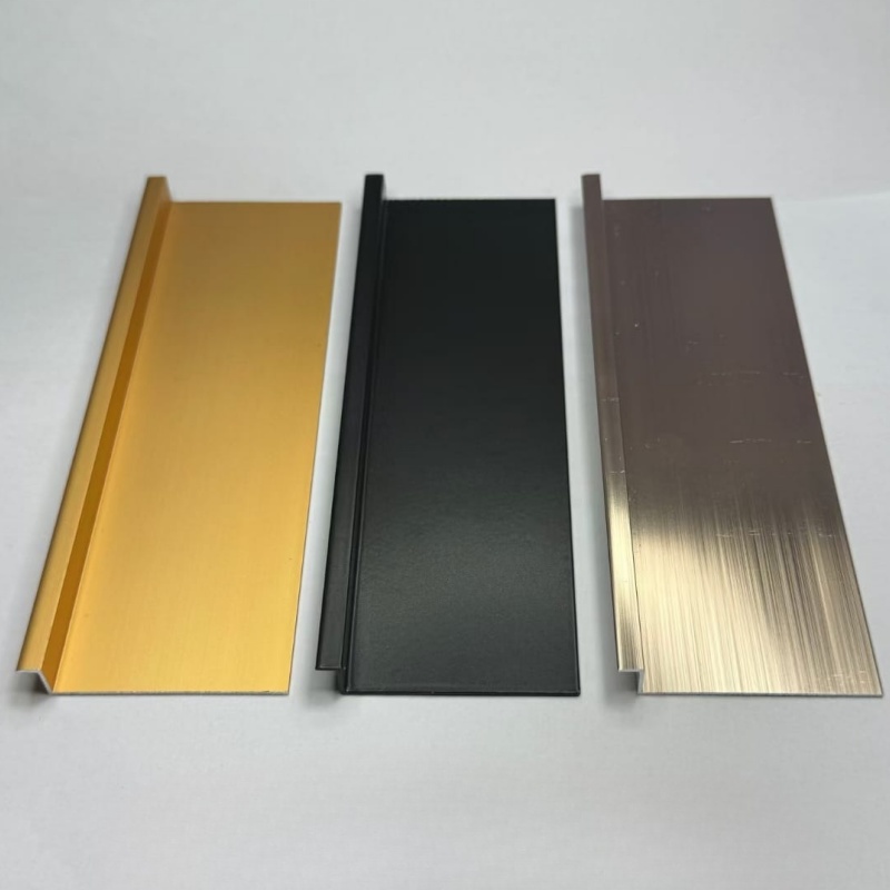 LED Tile Decoration Strip Leading Manufacturers Metal Aluminum Alloy Light Profile White Quadrant Shape Ceramic Wall Trim