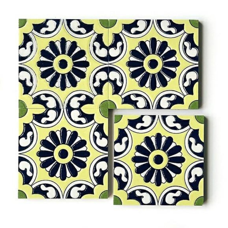 China Style Classic Moroccan Hand Painted Flower Design 100x100 Ceramic Tiles for Floor and Wall